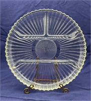 Indiana Glass Clear Divided Relish Serving Dish