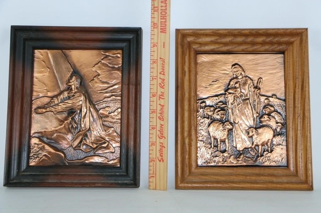 Vintage Copper Art Jesus Pictures