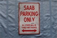 Retro Tin Sign "Saab Parking Only"
