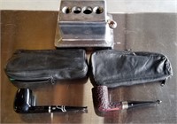 2 Smoking Pipes And Cigar Cutter