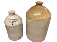 Two Stoneware Storage  Jugs