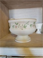 VINTAGE SATIN GLASS HAND PAINTED BOWL