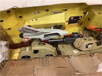 Military vehicle toys. Missing some pieces