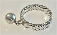Sterling silver ring with ball