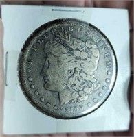1890 O Morgan silver dollar