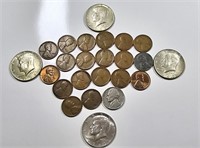 4 Kennedy Clad Silver Half Dollar Coins 19 Wheat