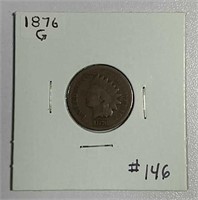 1876  Indian Head Cent   G