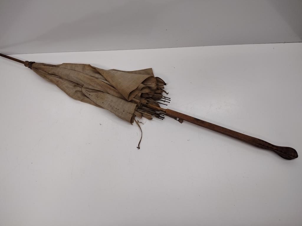 Antique Parisol/Umbrella w/ Carved Handle