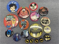 Disney, Batman, Other Buttons