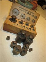 16 Solid Brass Measuring Weights 6 In Wood Case