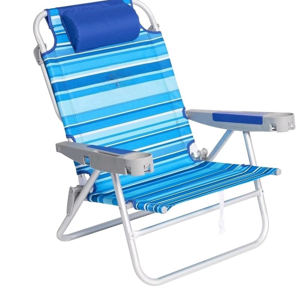 SUNNYFEEL Low Beach Chair 5 Position Lay Flat,