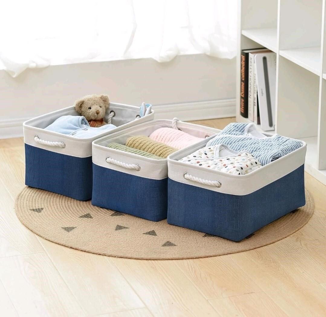 4Pk Storage Bins - Large Baskets for Storage Cubes