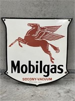 MOBILGAS Shield Enamel Sign - 340 x 340