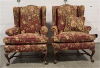 (T) Set of 2 Ethan Allen Wing Back Accent Chairs