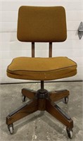 (H) Vintage Adjustable Height Office Chair Brown