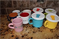 Multicolored Corning Ware Mugs