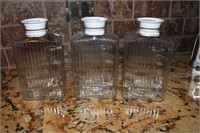 3 glass containers