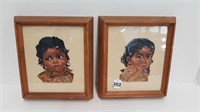 PAIR OF PETIT POINT NATIVE PICTURES
