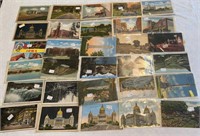 various vintage new/used postcards Lincoln stamp