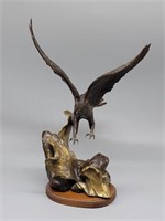 WINGS IN GLORY, Solid Bronze Eagle in Flight