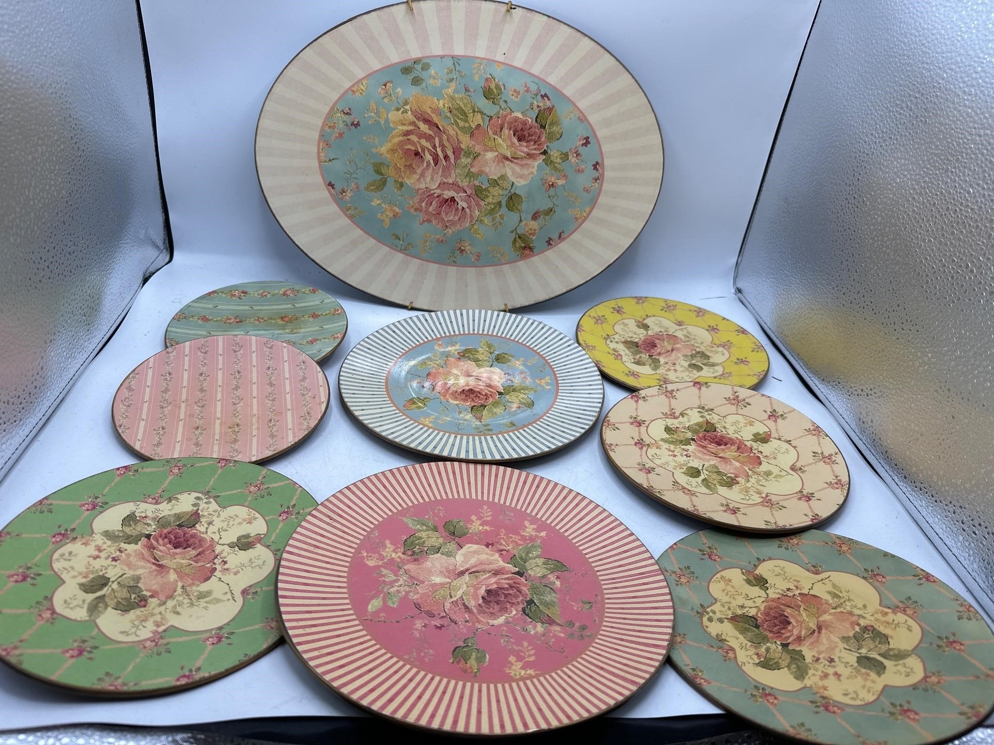 Shabby Chic Twos Company plates and platter