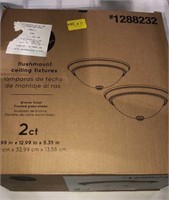 Flush mount ceiling fixture, two bases one Globe