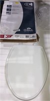 Elongated toilet seat, white, appears to be new