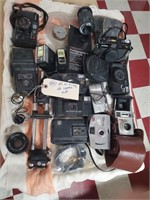 Old cameras lenses flashes equipment etc