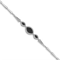 Sterling Silver- Austrian Crystal Design Bracelet