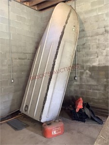 Approximately 13 Foot Aluminum Boat with Gas Can