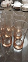Set of 9 pink glasses