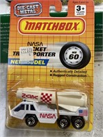 Matchbox die-cast metal nasa rocket transporter
