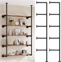 Industrial Iron Pipe Shelf Wall Mount, 2pk