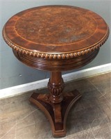 BURL WOOD TOP CHAIR SIDE TABLE