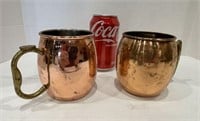 2 Moscow Mule Copper Mugs
