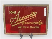 EARLY SECURITY INSURANCE CO. REVERSE PAINTED GLASS