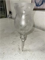 TALL FROSTED GLASS CANDLE HOLDER