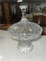 LARGE CRYSTAL CANDY BOWL WITH LID