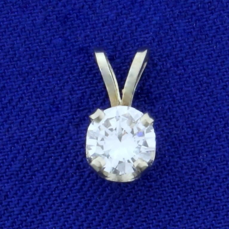 2/3ct Round Brilliant Diamond Solitaire Pendant in