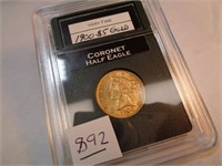 1900 GOLD  CORONET HALF EAGLE COIN