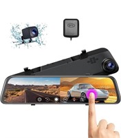 New - 2.5K Mirror Dash Cam Front and Rear, 12"