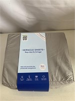 MIRACLE SHEETS QUEEN GREY 1 FITTED SHEET, 1 FLAT
