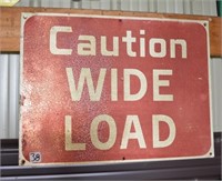 Single Sided Metal Wide Load Sign, 24" x 18"
