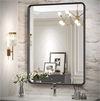Brightify Black Bathroom Mirror for Wall
