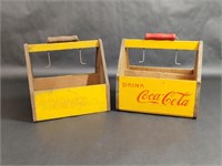 Two Vintage Wooden Coca-Cola Bottle Holders