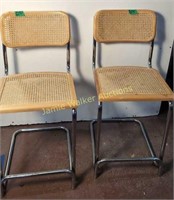 Two Woven Bar Chairs Seat Is 24 Inches From