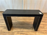 Hollywood Regency Style Faux Leather Console Table