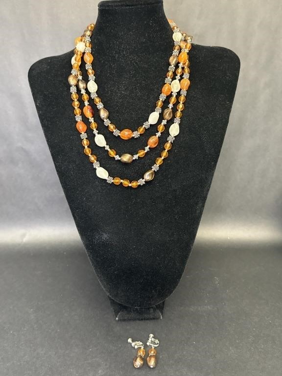 Fall Colors Necklace and Earrings Set