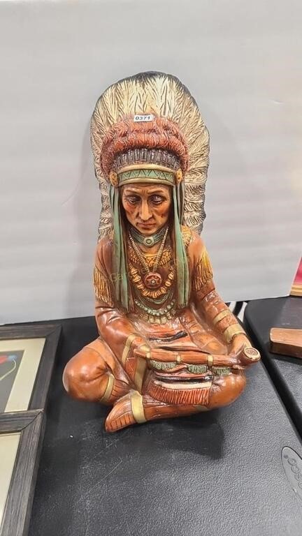 NATIVE AMERICAN CERAMIC STATUE 11" X 16"