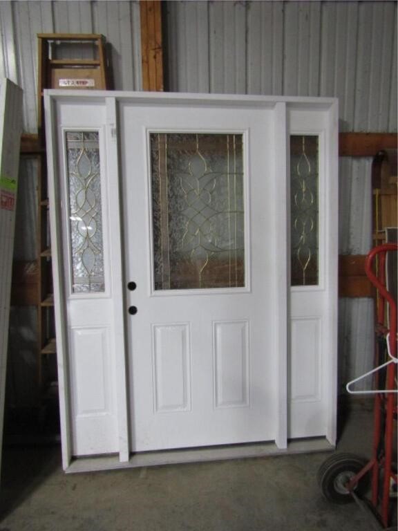 NEW DECORATIVE ENTRANCE DOOR 36"X80" WITH 2 SIDE